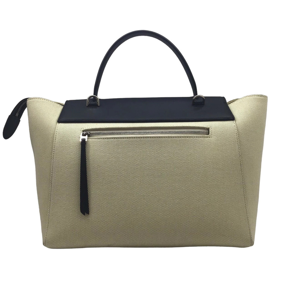 CELINE Belt Bag Canvas Leather Beige Black Handbag Shoulder Business - Picture 1 of 8